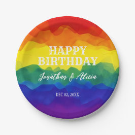 Geschwulstfarbener Regenbogen Pappteller