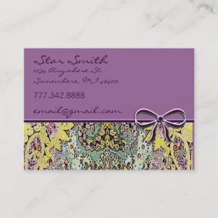 Geschwungene florale Vintage-Paisley Visitenkarte