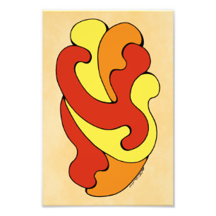 Geschwungene Formen (Gelb, Rot, Orange) Fotodruck