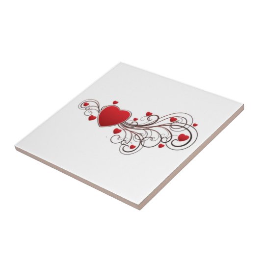 Gescrolltes Herz Fliese (Seite)