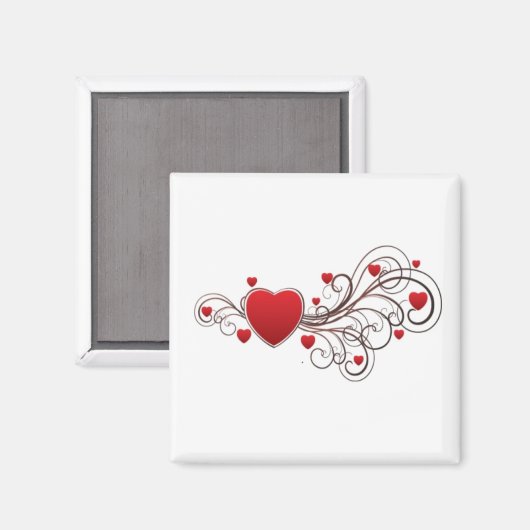 Gescrolltes Herz Magnet (Vorderseite/Rückseite)