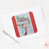 Geseende Kersfees Quadratischer Aufkleber (Umschlag)