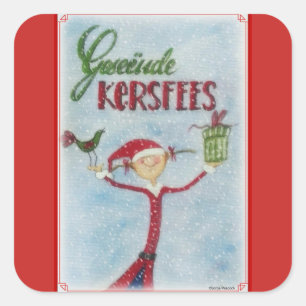 Geseende Kersfees Quadratischer Aufkleber