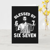 Gesegnet 6 Nummer 67 Sechs Sieben Meme Karte (Gelbe Blume)