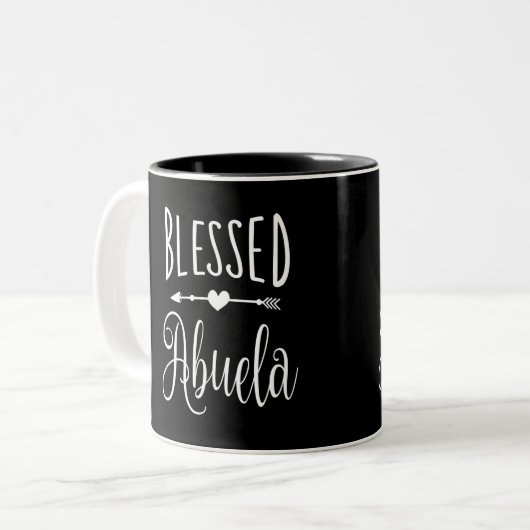 Gesegnet Abuela Zweifarbige Tasse (Vorderseite Links)