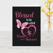 Gesegnet, als Brustkrebs Überlebende Glaube genann Karte (Gelbe Blume)