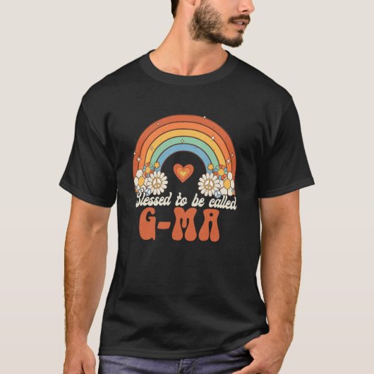 Gesegnet, als G Ma Groovy Rainbow Mother T-Shirt (Vorderseite)