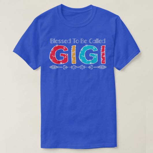 Gesegnet, als Gigi farbenfrohe Bogenfamilie Ch bez T-Shirt (Design vorne)