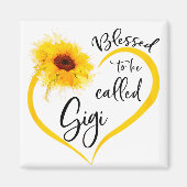 Gesegnet als Gigi Sonnenblumen Geschenke genannt Magnet (Vorne)