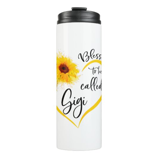 Gesegnet als Gigi Sonnenblumen Geschenke Thermosbecher (Vorderseite)
