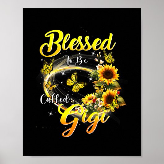 Gesegnet als Gigi Sunflower Lovers Mama Poster (Vorne)