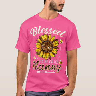 Gesegnet als Gruschige Funny Leopard Sonnenblume T-Shirt