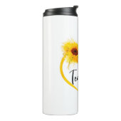 Gesegnet als Lehrer Sonnenblumen Geschenke Thermosbecher (Nach links gedreht)