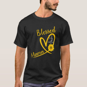 Gesegnet, als Mama Herz-Sonnenblume-Mutter genannt T-Shirt
