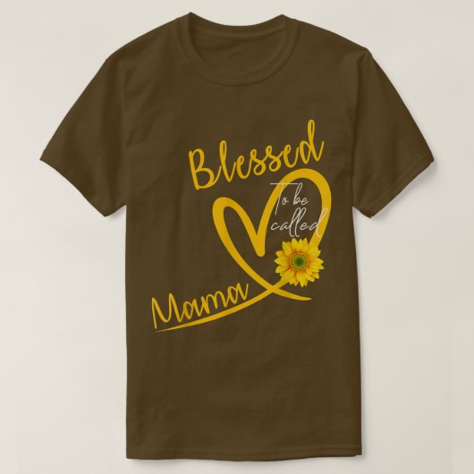 Gesegnet, als Mama Herz-Sonnenblumen-Mütter bezeic T-Shirt (Design vorne)