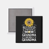 Gesegnet, als Mama Oma große Sonnenblume genannt z Magnet (Vorderseite/Rückseite)