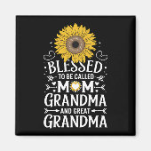 Gesegnet, als Mama Oma große Sonnenblume genannt z Magnet (Vorne)