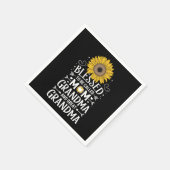 Gesegnet, als Mama Oma große Sonnenblume genannt z Serviette (Ecke)