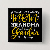 Gesegnet, als Mama Oma und große Oma genannt zu we Button (Vorderseite)