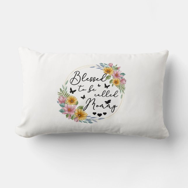 Gesegnet, als Mama Sonnenblume Mama Mütter genannt Lendenkissen (Vorderseite)