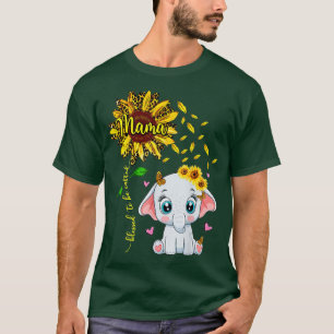 Gesegnet, als Mama Sonnenblumen-Elefant bezeichnet T-Shirt