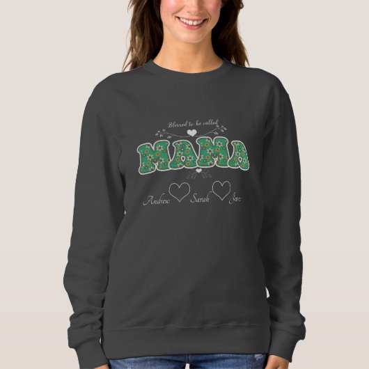 Gesegnet als MAMA Sweatshirt (Vorderseite)