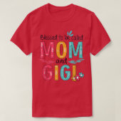 Gesegnet als Mama und Gigi-Blumengranma T-Shirt (Design vorne)