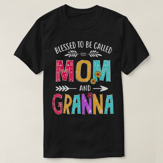 Gesegnet als Mama und Granna Funny Mütter T-Shirt (Design vorne)