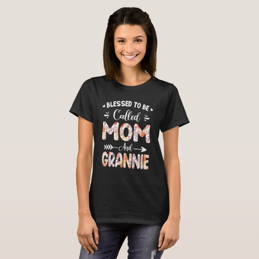 Gesegnet als Mama und Grannie Funny Mütter T-Shirt (Vorne ganz)