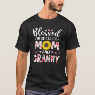 Gesegnet als Mama und Granny Floral Mother' T-Shirt