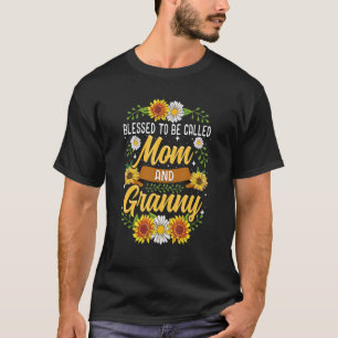 Gesegnet als Mama und Granny Niedliche Sonnenblume T-Shirt