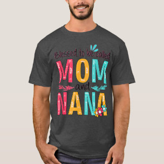 Gesegnet als Mama und Nana Blumengranma T-Shirt