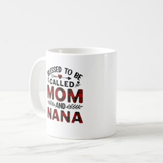 Gesegnet als Mama und Nana Kaffeetasse (Vorderseite Links)