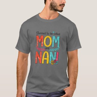 Gesegnet, als Mama und Nani Floral Mother bezeichn T-Shirt