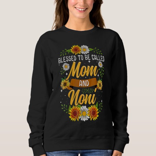 Gesegnet als Mama und Noni Sonnenblumen Co Sweatshirt (Vorderseite)