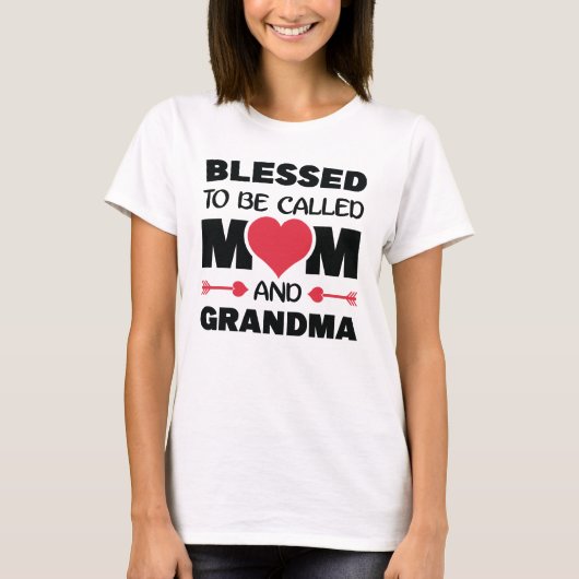 Gesegnet, als Mama und Oma Funny Mütter bezeichnet T-Shirt (Vorderseite)