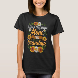 Gesegnet, als Mama und Oma Niedlich Sunflove genan T-Shirt