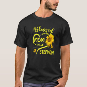 Gesegnet als Mama und Stepama Sonnenblumenmot T-Shirt