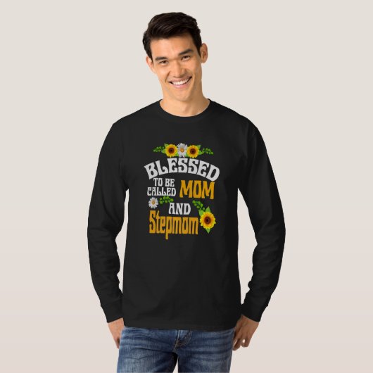 Gesegnet, als Mama und Stepmutter Floral Mutter ge T-Shirt (Vorne ganz)