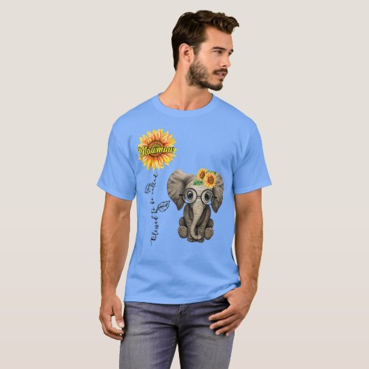 Gesegnet als Mawmaw Hippie Elephant Day T-Shirt (Vorne ganz)