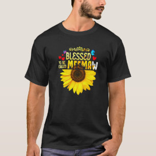 Gesegnet als Meemaw Womens Sunflower Meema T-Shirt