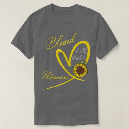 Gesegnet, als Memaw Sonnenblumenherz bezeichnet zu T-Shirt (Design vorne)