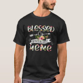 Gesegnet als Meme Floral Oma Mütter T-Shirt (Vorderseite)