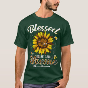 Gesegnet, als Meme Funny Leopard Sonnenblume genan T-Shirt