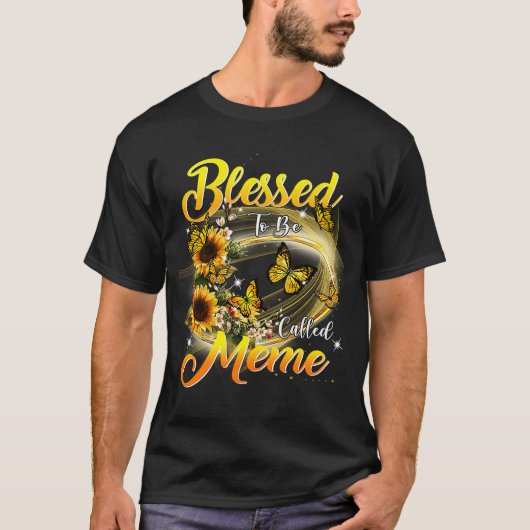 Gesegnet als Meme Sunflower Oma T-Shirt (Vorderseite)