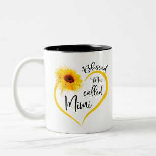Gesegnet als Mimi Sonnenblumen Geschenke Zweifarbige Tasse