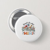 Gesegnet, als Mimi Wildblume Floral Mutter genannt Button (Vorne & Hinten)