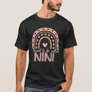 Gesegnet als Niedliche Mama Nini Leopard Regenboge T-Shirt