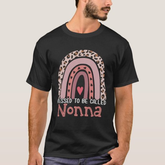 Gesegnet als Nonna Rainbow Leopard Mutter T-Shirt (Vorderseite)