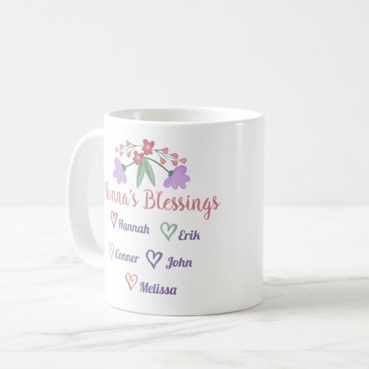 Gesegnet als Nonna-Tasse Kaffeetasse (Vorderseite Links)